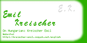 emil kreischer business card